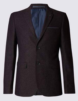 Modern Slim Melange Jacket with Buttonsafe&trade;